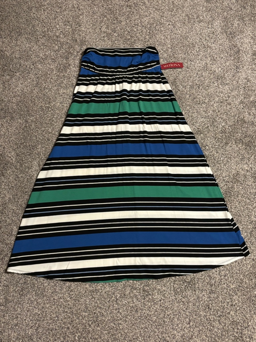 Merona Striped Maxi Skirt in Blue, Green, White & Black